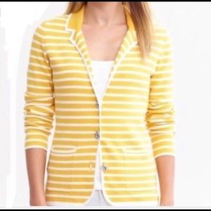 Banana republic knit jacket, yellow & white stripe